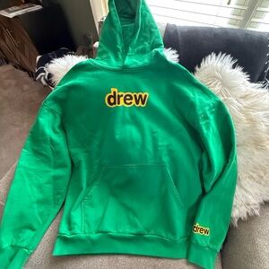 Drew House Green Hoodie with Yellow Logo